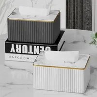 Leather Tissue Storage Box Marbling Paper Drawer Korean Creative Vertical Pattern Tissue Box Car Home Hotel Storage Supplies 2
