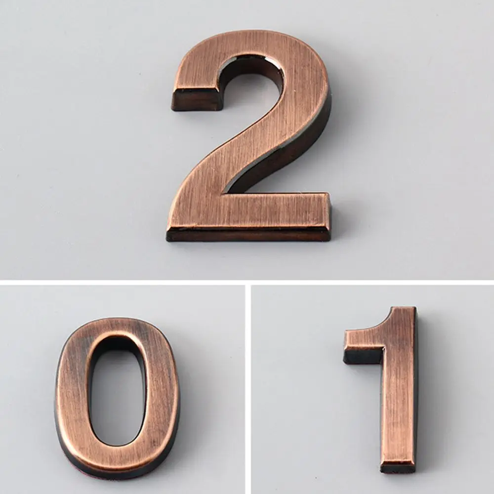 Description Picture 3 of itemBronze Plating Wall Decor Apartment Plaque House  Hotel Digital Sticker Door  Address Digits Number Sticker Plate Sign