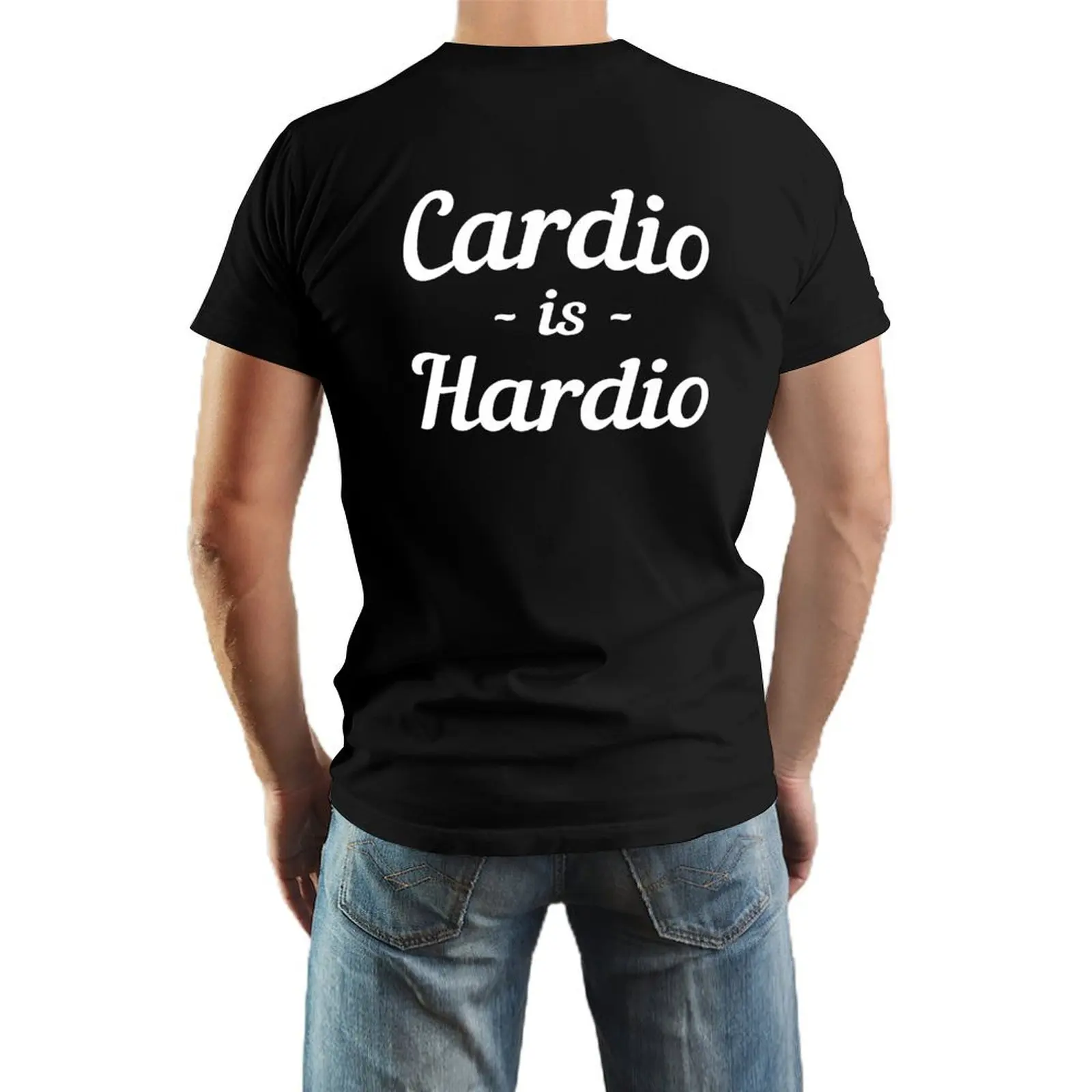 Футболка кардио-это хардио, черные топы, летняя одежда, футболки для мужчин