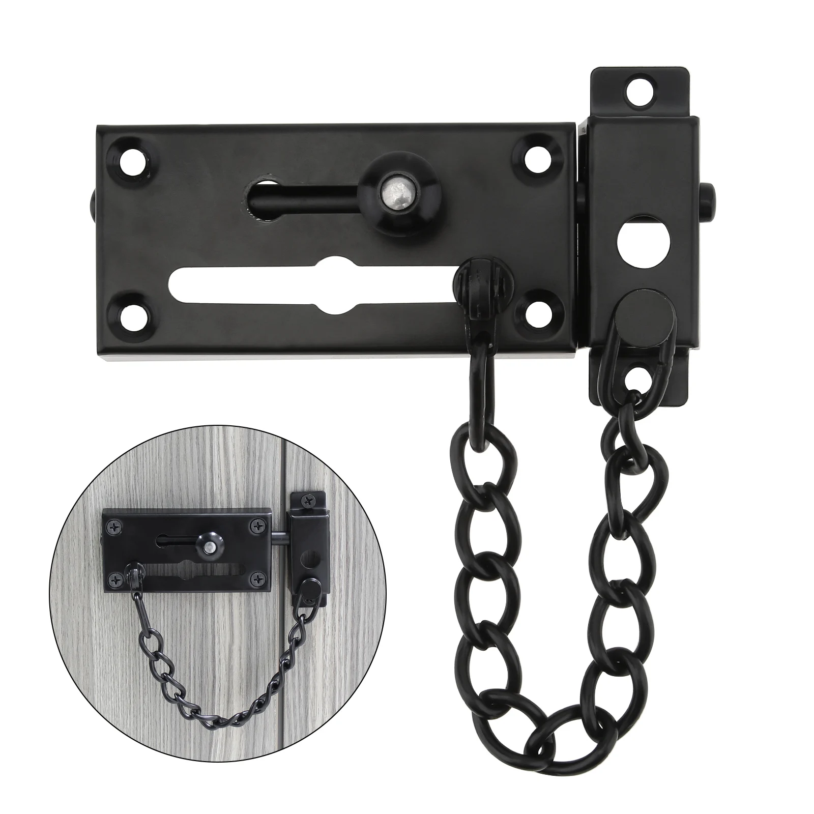 Door Chain Lock Stainless Stee Door Anti-theft Security Locks Latch Sliding Bolts for Homes / Hotels with Chain