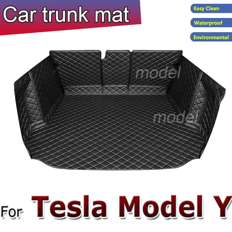 

Leather trunk For Tesla model y trunk mat 2019-2023Cargo Liner Leather Pet Mat Carpets Kit