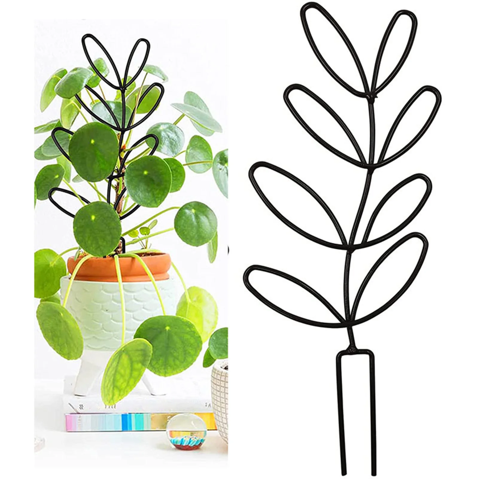 Creative Potted Ornament Home Decoration Plant Trellis Garden Leaf Shape Bracket Vine Climbing Support Garden Supplies 1PC plastic plant supports,plant climbing support,plant stem support,plant support stick,plant support connector,plant support racks,climbing plant trellis