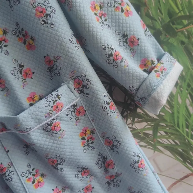 Ladies Nightdress Zippered Air Layer Pajamas Robe Autumn Winter Dresses Sleep Robes Female