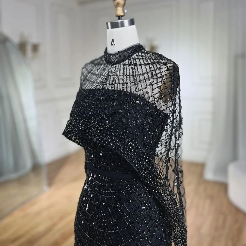 S0320e5516ac64fc88bc8f1040d3d6782t Arabic Nude Mermaid Long Cape Sleeves Luxury Evening Dresses Gowns For Women Wedding Party Mallzona