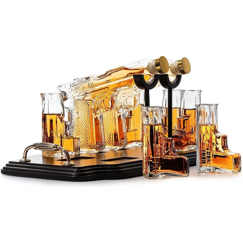 Gun Whiskey Decanter Set For Men – Bourbon Tequila Liquor Dispenser – Father's Day Gift For Dad Husband Grandpa, Home Bar Decor & Collection - Israel