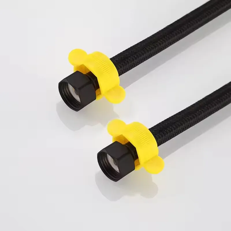 G1/2 Black 30-80CM Nylon Water Inlet Hose Faucet Hose Water Heater Pipe Toilet Connection Kitchen Bathroom All Black Tube plumbing hose
