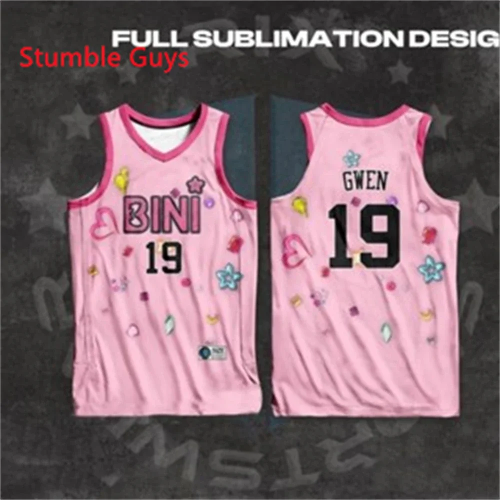 BINI BLOOOMS T-shirt SHEENA VERSE Pink Full Sublimation Vest JERSEY New Summer Short Sleeve Men Women Children Clothes Tops 3