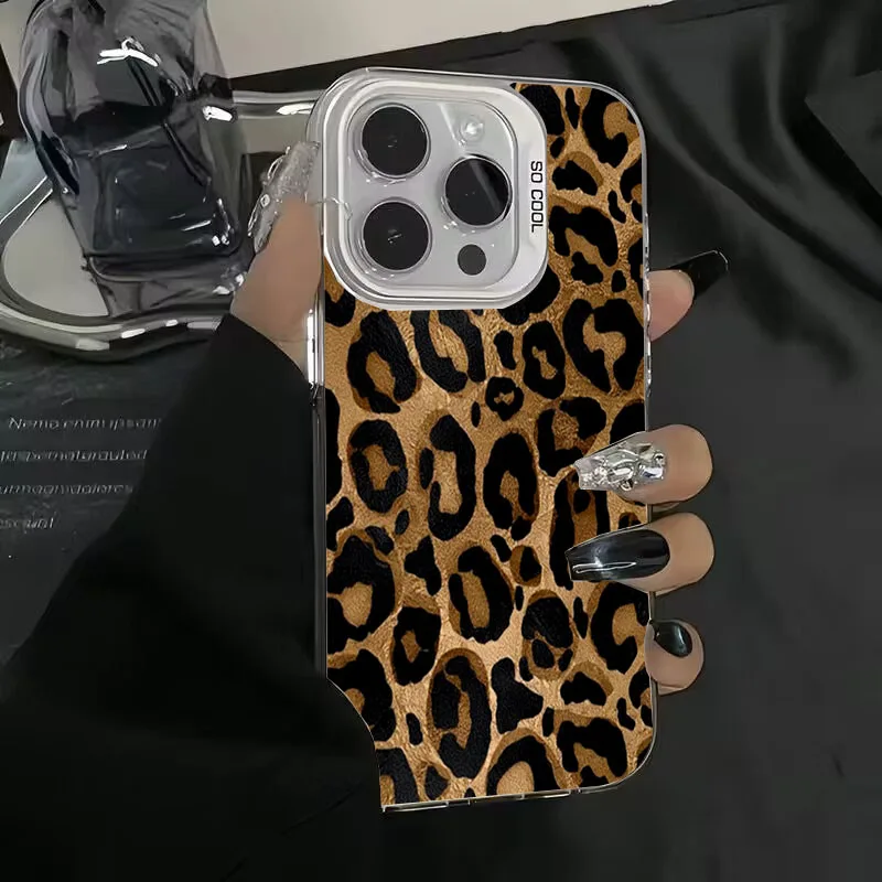 Brown Leopard Anti-Drop Armor Phone Case - Durable & Stylish Protection Back Cover