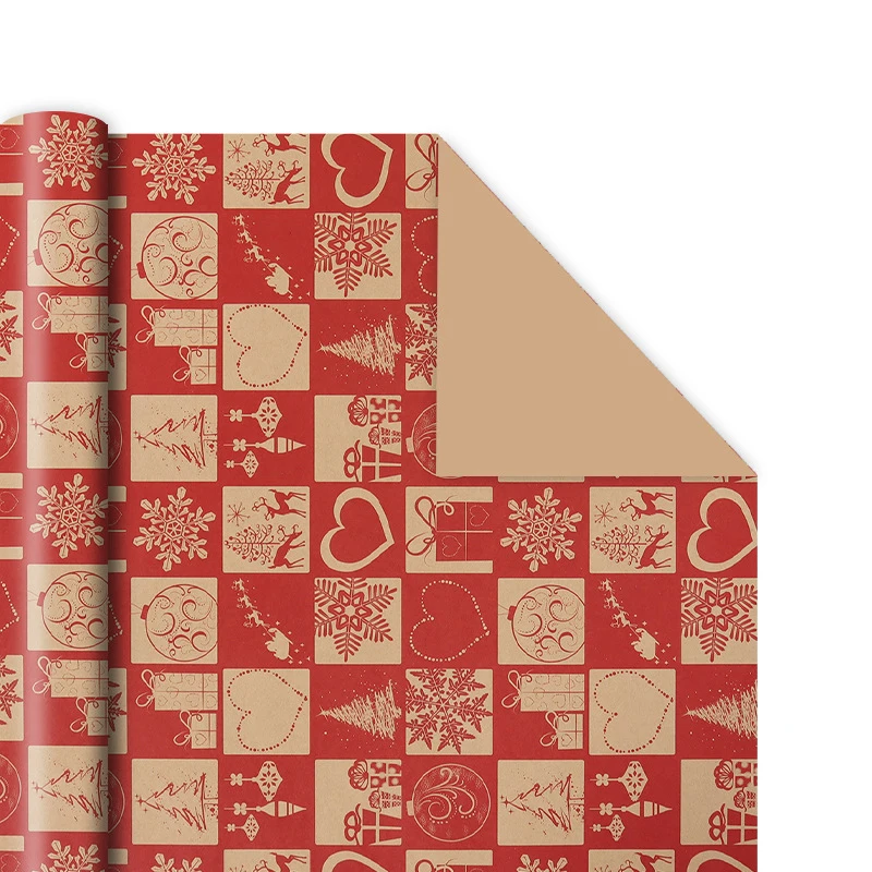 クラフトギフト包装紙,50x76cm,ビンテージスタイル,クリスマス