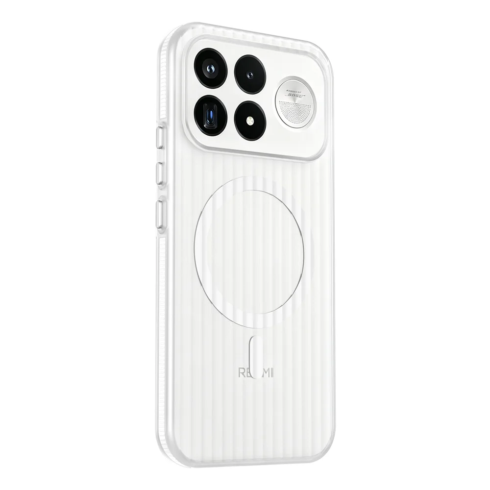 Transparent Corrugated Stripe Magnetic Back Cover - Hard PC Case