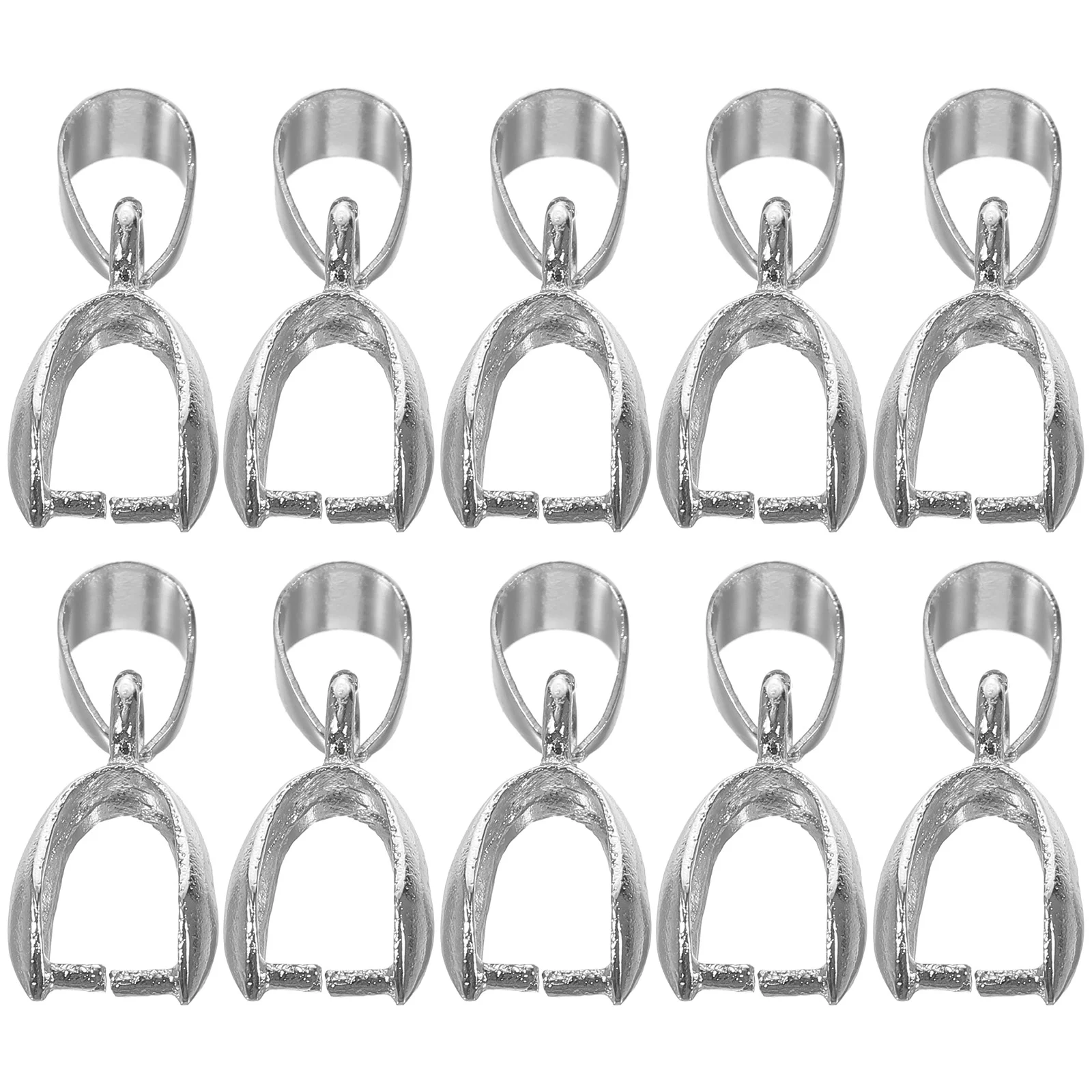 

50 Pcs Necklaces Pendants Clasps Bail for Jewelry Making Clamp Pinch Clip Metal Connector