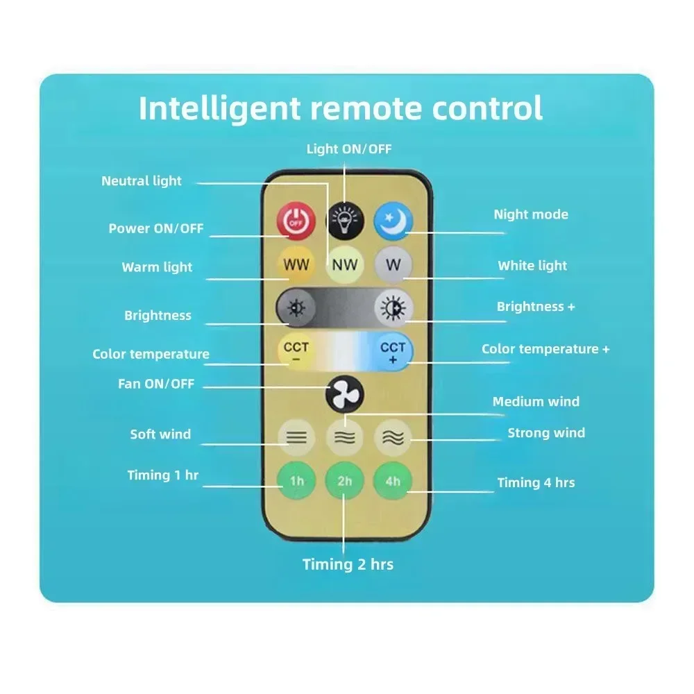 Description Picture 3 of itemNew LED Fan Light for Home Living Room Three Color Ceiling Fan Light Remote Control and Switching to Bedroom Fan Light