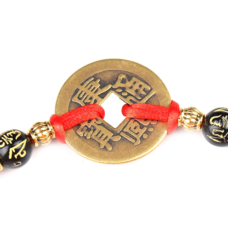 Chinese Feng Shui I Ching Ancient Coin Red String Attract Lucky Wealth Bracelets 2