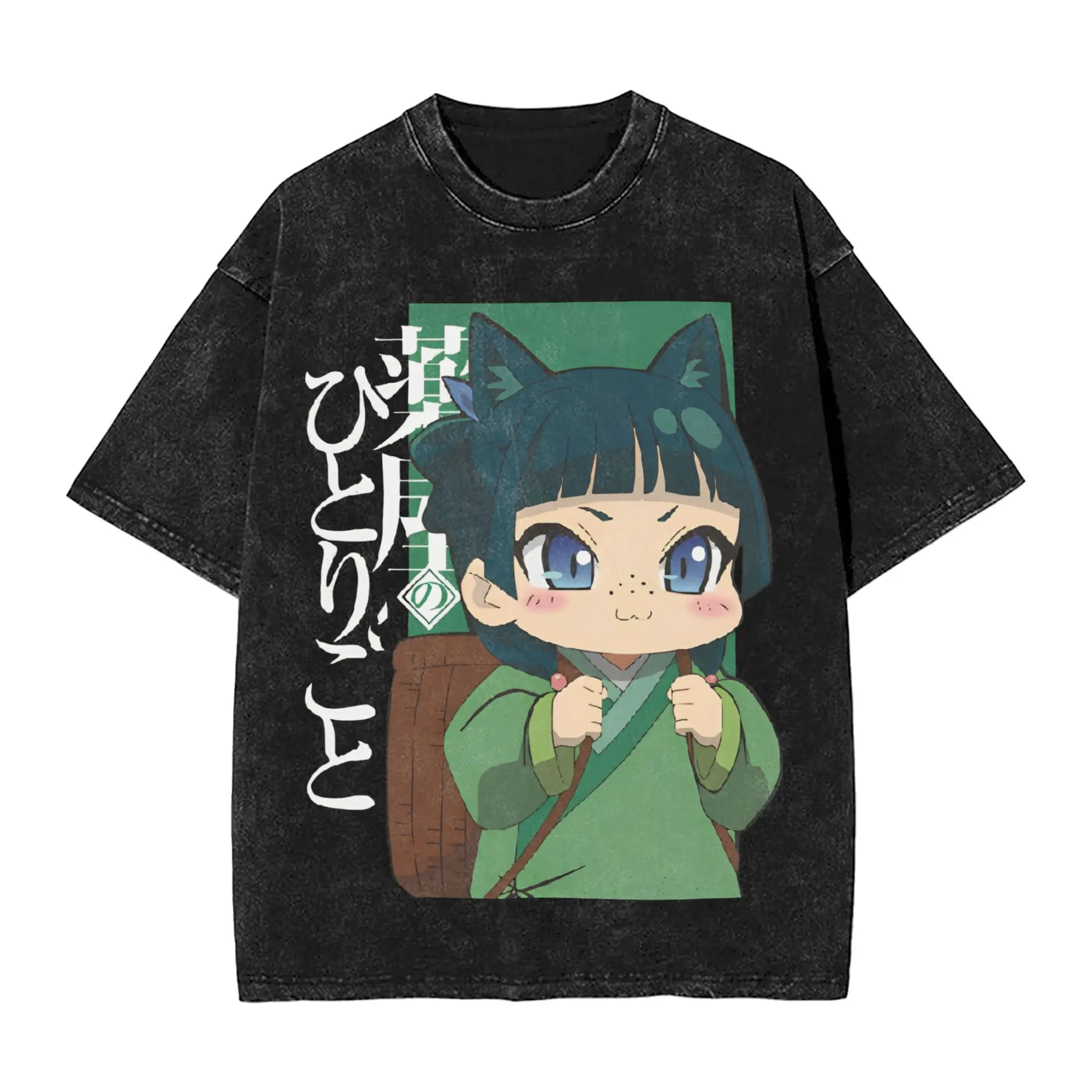 Cartoon Maomao the Apothecary Diaries T-Shirt, niedliche Anime-Grafik-T-Shirts, gewaschene Kurzarm-T-Shirts für Herren- und Damenbekleidung – Detail 3