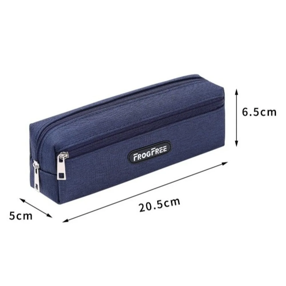 Modern Canvas Pencil Case Solid Color with Zipper Stationery Pouch School Supplies Rectangular Pencil Bags Birthday Gifts