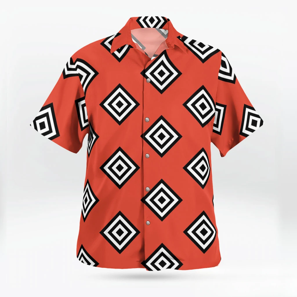 One Piece Button Up Franky Sabaody Hawaiian Shirt Outfit men's Summer Short Sleeve Printed Couple Shirt