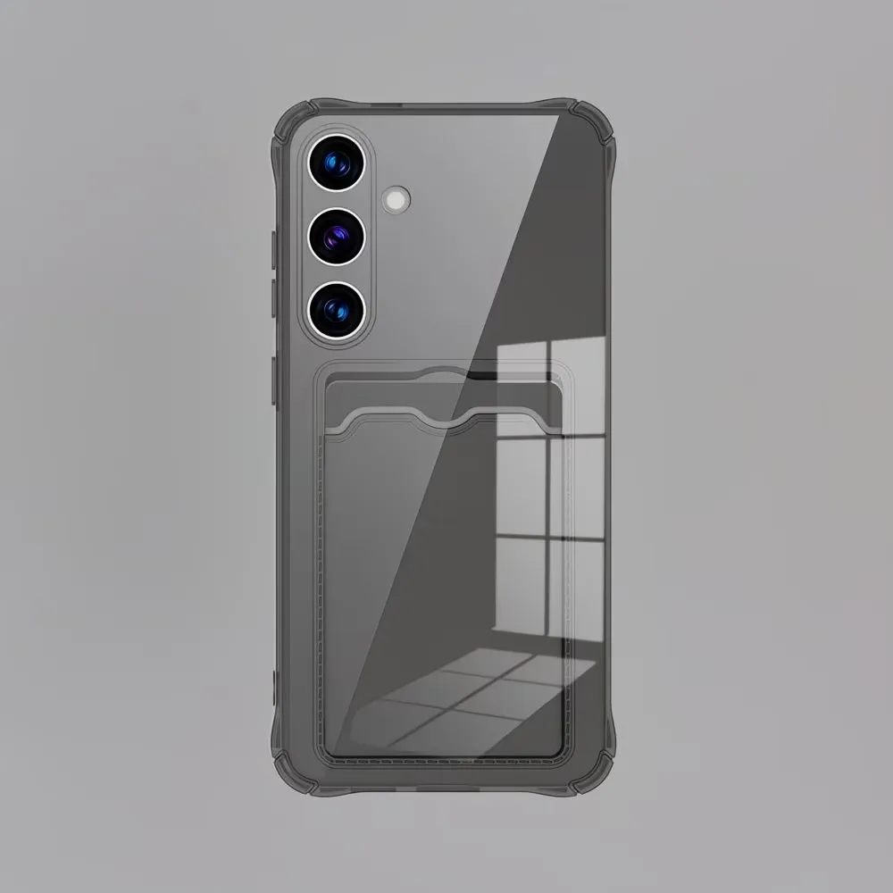 Clear Shockproof Portable Card Holder Phone Case