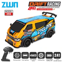 ZWN 2.4G RC CAR With Transparent PVC Body Radio Controlled Van Monster Trucks Freight Cars Model Toys for Boys Christmas Gift 1