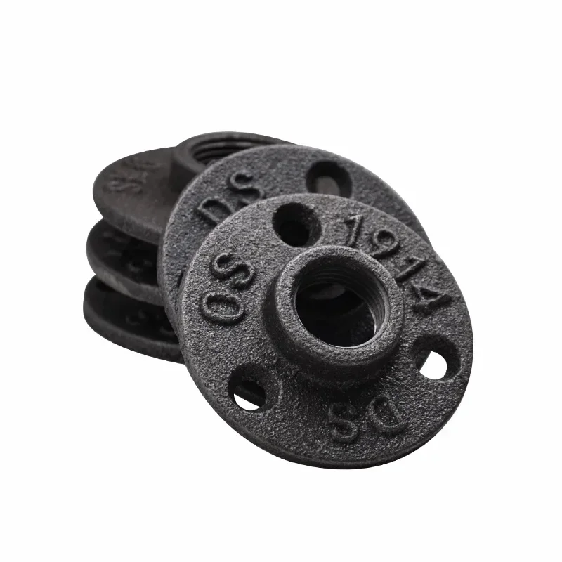 Description Picture 4 of item10pcs Iron Pipe Fittings Wall Mount Floor Antique DN15 Flange Piece Hardware Tool Cast Iron Flanges Gietijzeren Buisleidingen