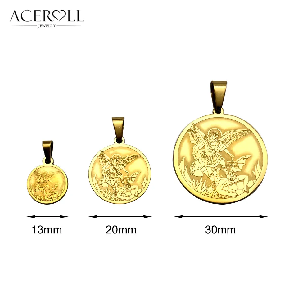 Medaglia Di Collane Collana Uomo Con Medaglia San Michele In Oro