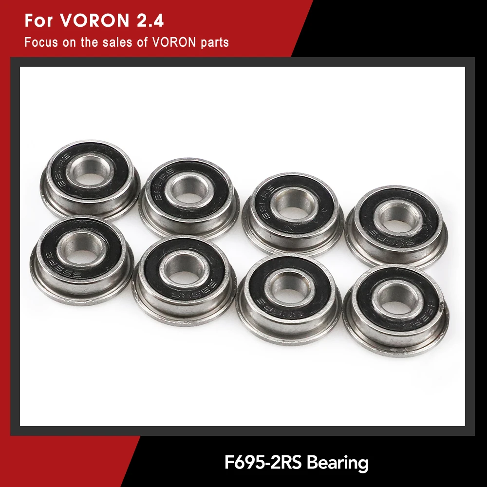 3D 프린터 F695-2RS 베어링, 플랜지 미니어처 딥 그루브 볼 베어링, VORON Mobius 2/3 용 F695RS, 5x13x4mm, 10 개