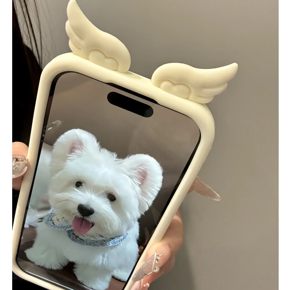 INS Cute 3D Angel Wings Phone Case For iPhone 16 15 14 13 12