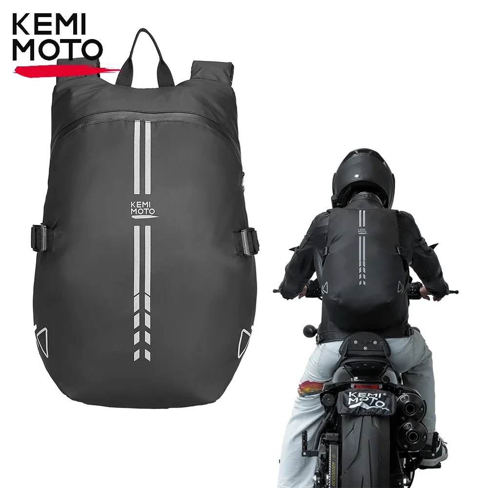 

KEMIMOTO Motorcycle Backpack 40L Universal Motorcycle Bag Waterproof Helmet Bag for Travel Daily Trips Office Trips Storage Bag