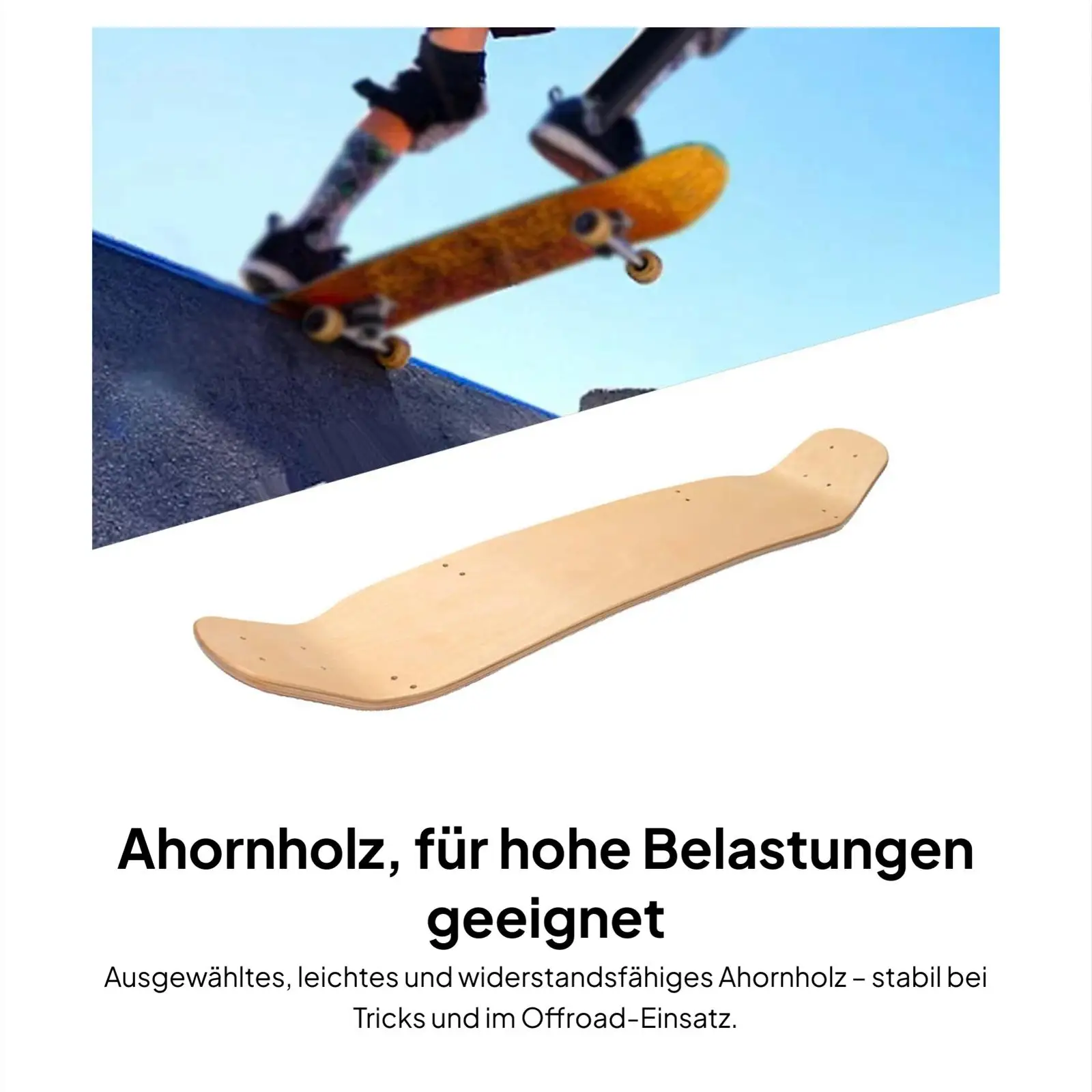 Skateboard Deck Pre Holes Sturdy Construction Wood Decorate It Double 36.22'' x 8.66'' Kiteboard Deck Longboard Deck
