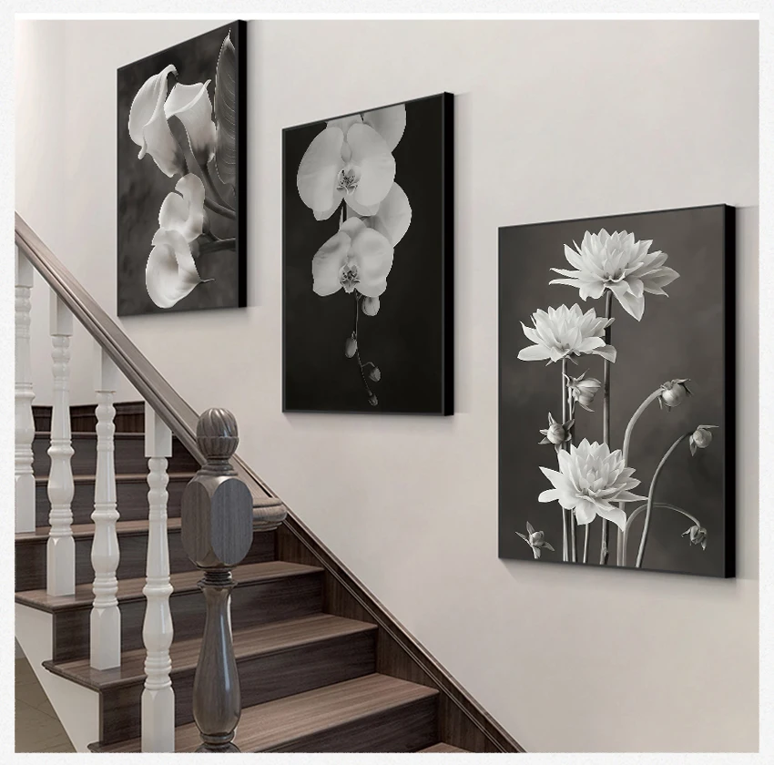 

Принты, Минималистичная живопись, Настенная декоративная картина, домашний декор, черно-белые красивые цветочные холщовые плакаты и