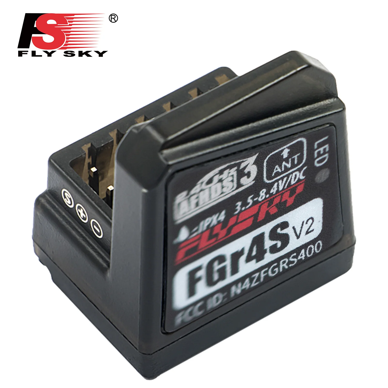 Récepteur FlySky FGr4S V2 AFHDS3 4 canaux 2.4GHz pour RC voiture et bateau, tenu en main pour échelle