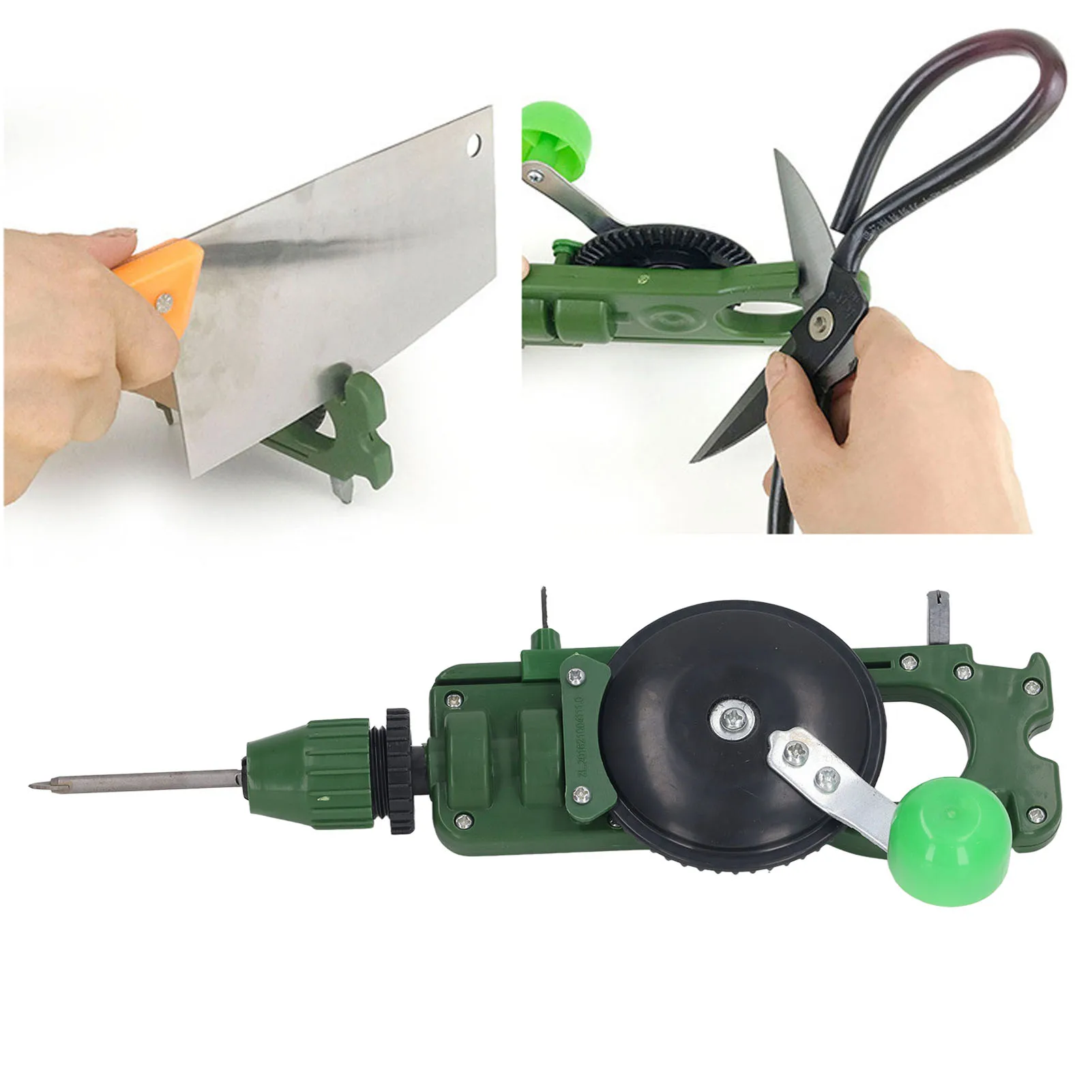 Manual Drill Cutter Hand Crank Drill Multifunctional Glass Ceramic Cutting Hole Drilling Knife Scissors Sharpening Manual Drill 2