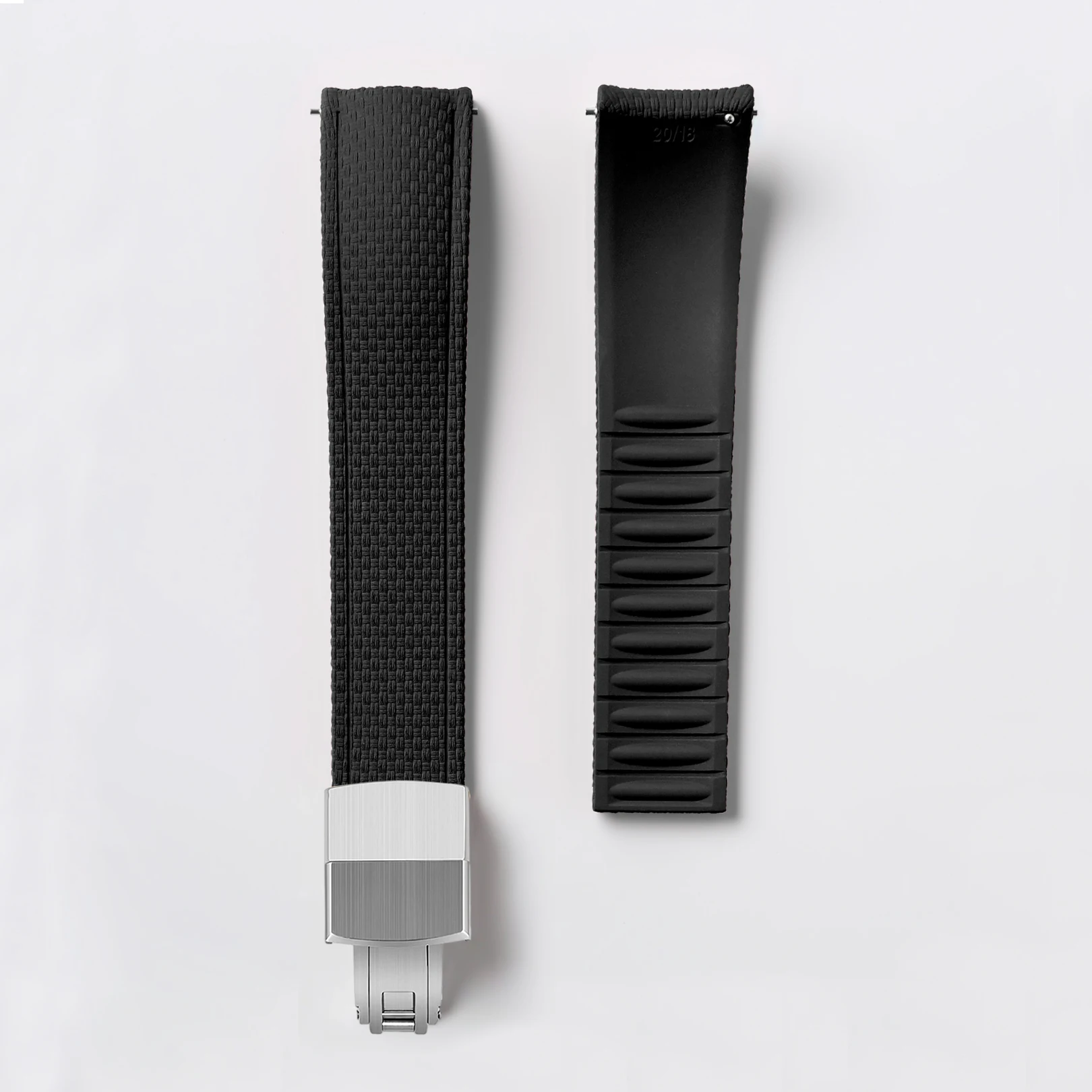 Universal Fluoro Rubber Quick Release Watch Band - Customizable Cut-to-Size Strap