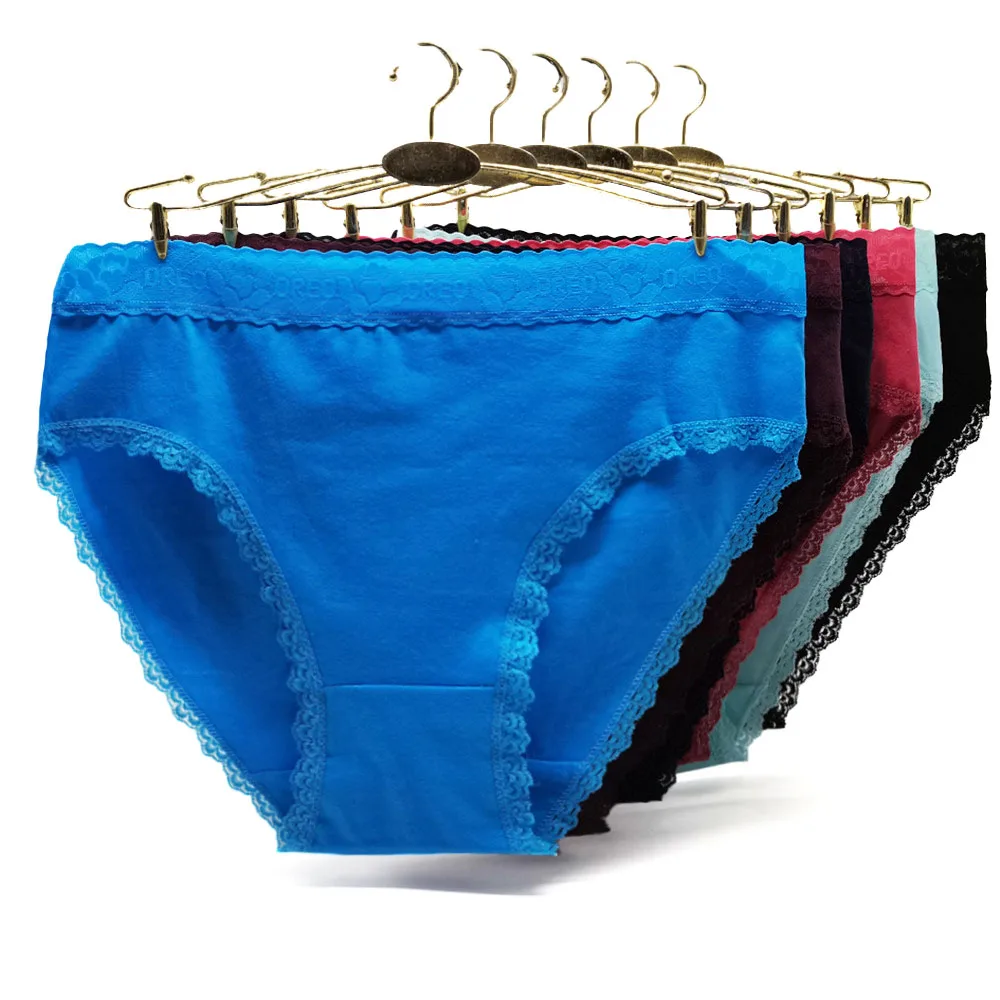 6 Pieces/Lot Cotton Panties Women Underwear Plus Size Briefs Female
