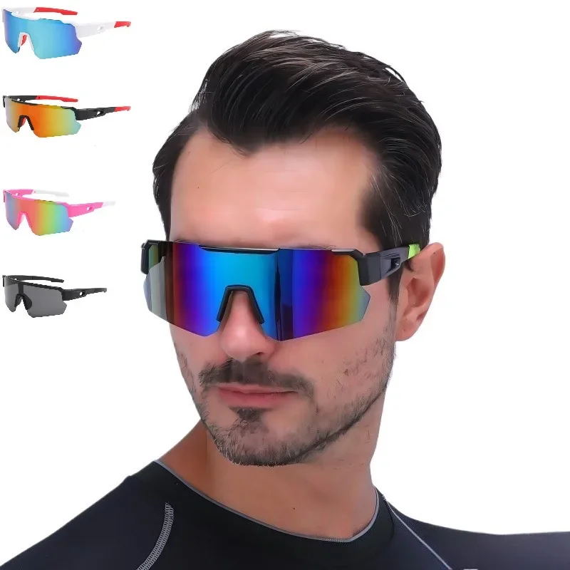 Wrap-around Sports Glasses Mirrored Reflective Lenses UV Protection Anti-Fog for Cycling Skiing Outdoor Activities Men Women