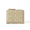 Stylish Clutch Affordable PU Leather Short Wallet New Mini Zipper Money Bag Solid Color Flower Card Holders Girls Women Purse 4