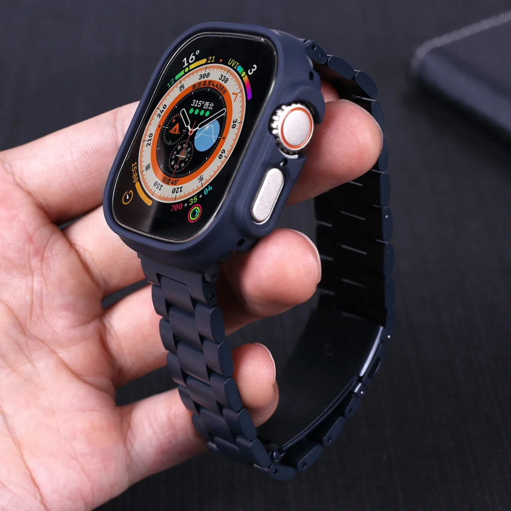 Stainless Steel Band+Case For Apple Watch Ultra 49mm Strap PC