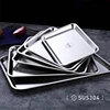 304 Thicked Stainless Steel Food Storage Tray Rectangle Oven Cake Bread Plate Flat Bottom Dishes Kitchen Tools 3