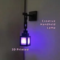 3D Printed Luminous Lantern Nightlight Pixel Game Theme Ambient Home Decor Ornament Light 6