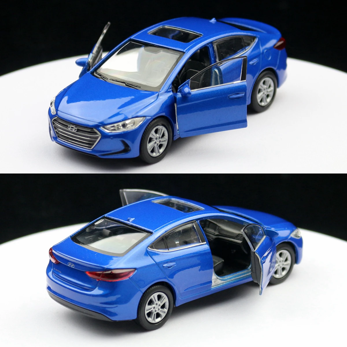 1/36 Hyundai Elantra Toy Car Model Welly Diecast Metal Alloy Vehicle Miniature Pull Back Collection Gift For Children Boys Kid 3