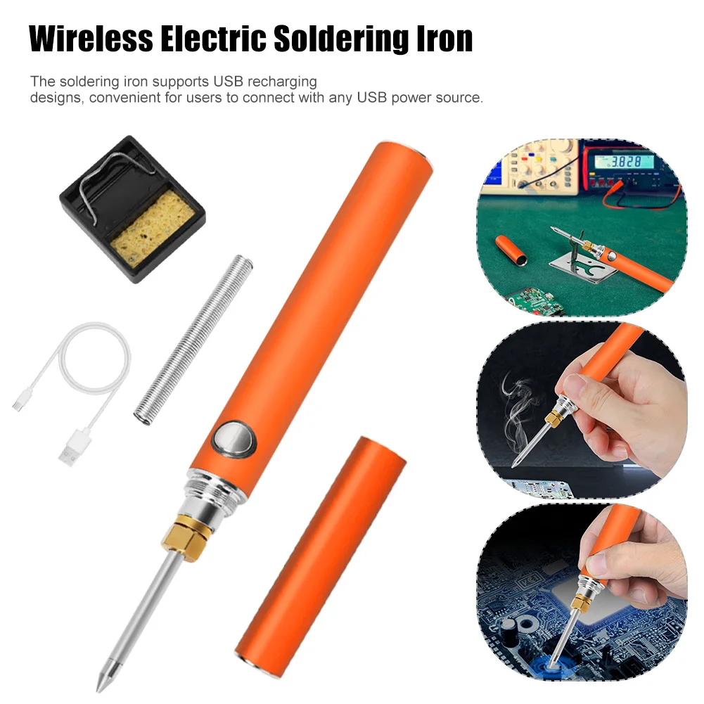 

Soldering Iron Kit 5V 8W Welding Solder Wireless Charging Electric Welding Soldering Iron Heat Pencil Portable Repair Tools