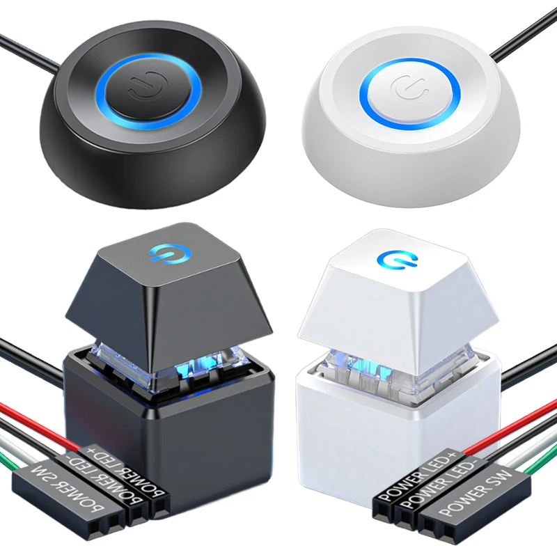 LED 조명 컴퓨터 데스크탑 스위치 PC 마더보드 외부 시작 전원 단추 익스텐션 케이블, 가정 사무실용, 1.8m