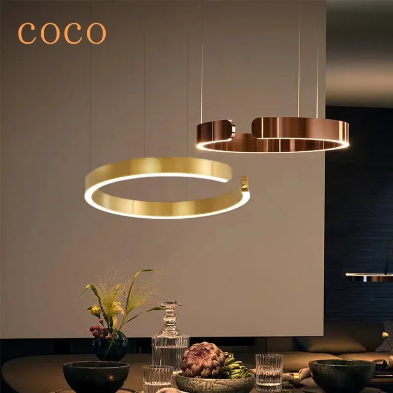 

2024 Modern Creative Personality Art Chandelier Circular Pattern Living Room Dining Room Island Bedroom Gold Dining Room Kitchen