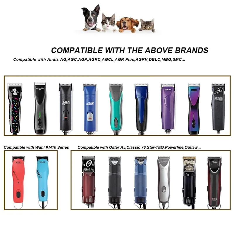4FW Dog Grooming Clipper Detachable wide blade For Andis AG,AGC,UltraEdge,CeramicEdge/Oster A5,Classic 76/Wahl KM Animal Clipper