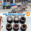 1/64 KicarMod 14mm All terrain Wheels Printed Characters Rubber Tire for Diecast Cars Hot Wheels Hobby Modified Parts 5 set/pack 1