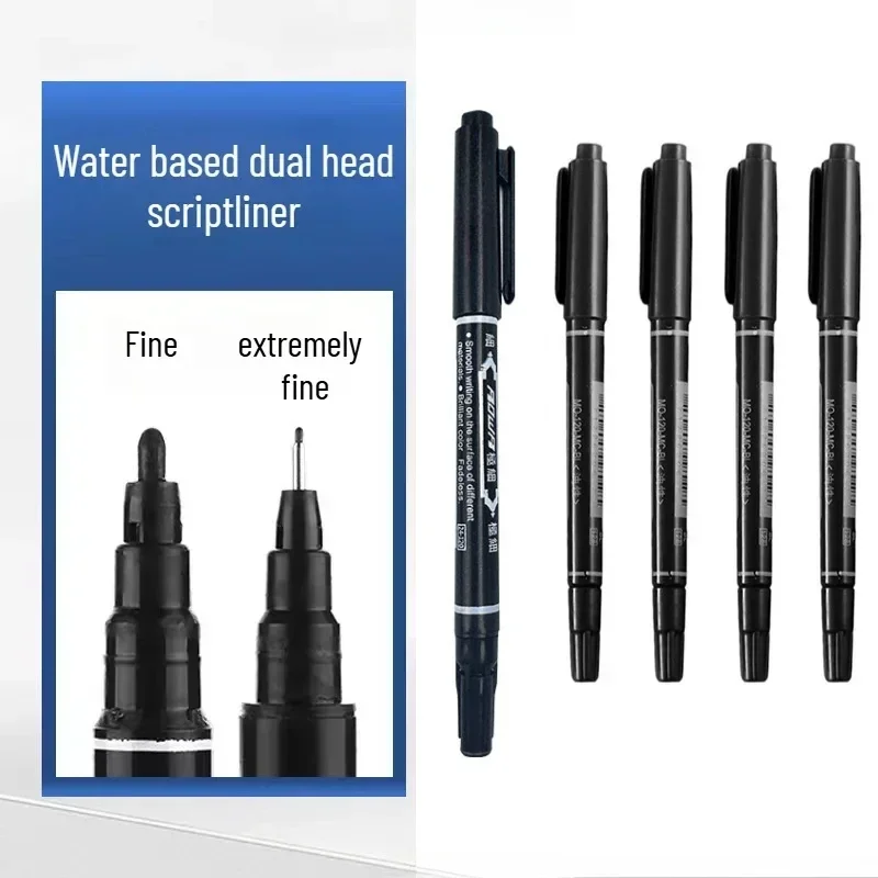 5/10Pcs Double Headed Marker Pen Oil Quick Drying Marker Pen Art Specific Marker Pen Fine Black Water-based Hook Pen Wholesale