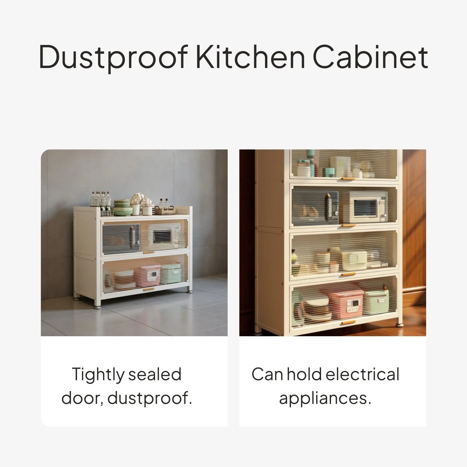 Steel Kitchen Storage Cabinet with Microwave Rack