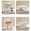 Glass Makeup Organizer Box Cosmetic Lipsticks Brush Jewellery Storage Holder Luxury Home Desktop Rack Bathroom Shelves 6