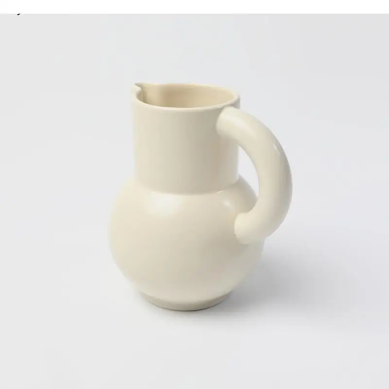 

European Solid Color Ceramic Kettle 1100ml Large Capacity Cold Kettle Creative Teapot Pendulum Simple Vase Props Home Decoration