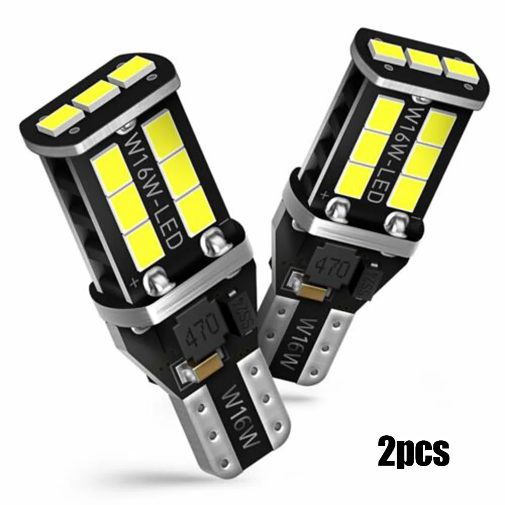 

2pcs Super Bright White Canbus LED Bulbs Fit For Car Reverse Lights 912 921 T15 W16W 6000K DC12V-24V Lamps Waterproof&Shockproof