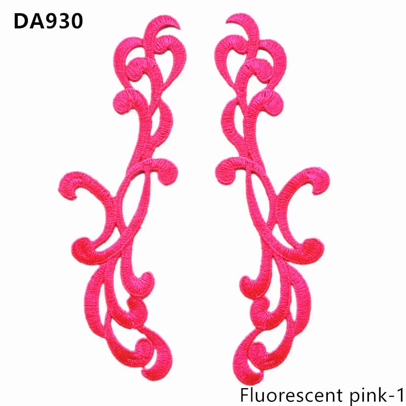 22.5X6.5CM 5 pairs Fashion Lace Flower Appliques Embroidery Patches sew on Apparel Trims Diy Cosplay DA930 sewing patches lace garment accessories lace sewing supplies lace sewing accessories lace accessories lace decoration